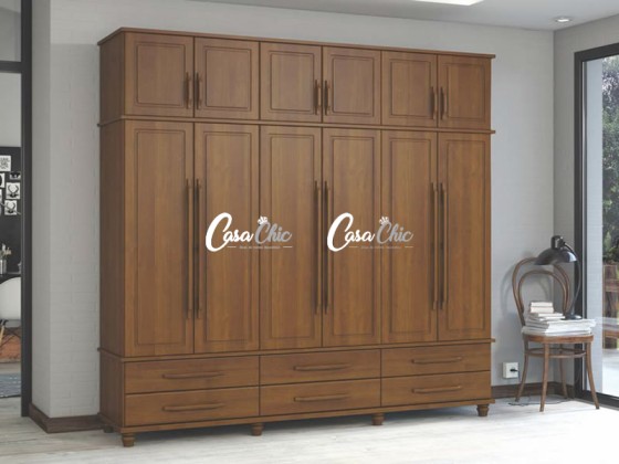 Roupeiro Armario Guarda Roupa 2.37 m 12 Portas 120 Ornare Woods Artes Industriais